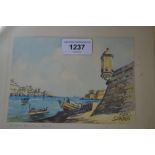 C. Galea, pair of Maltese watercolours of The Grand Harbour at Malta, signed, framed 4.25ins x