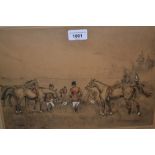 Tom Carr, pair of artist signed Limited Edition coloured engravings, hunting scenes, 10ins x