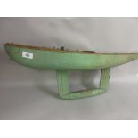 Early 20th Century green painted wooden pond yacht