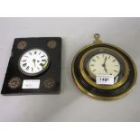 George III ebony cased Sedan clock with fusee movement, No. 526 (movement and dial loose),