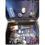 Ladies 9ct gold cased wristwatch and miscellaneous other items of silver, paste and other costume