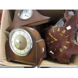 Box containing a quantity of various dome top mantel clocks, movements etc