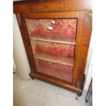 Victorian walnut marquetry and line inlaid pier cabinet, raised on low turned feet