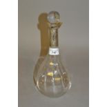 Birmingham silver collared hand blown decanter with stopper