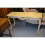 Modern rectangular painted and parcel gilt side table in 18th Century style