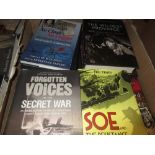 Approximately twenty nine volumes relating to spies, secret agents, the S.O.E., MI5 etc