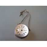 Early 20th Century glass and metal pendant globe watch, the enamel dial with Roman numerals,