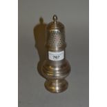 Birmingham silver baluster form sugar castor in 18th Century style