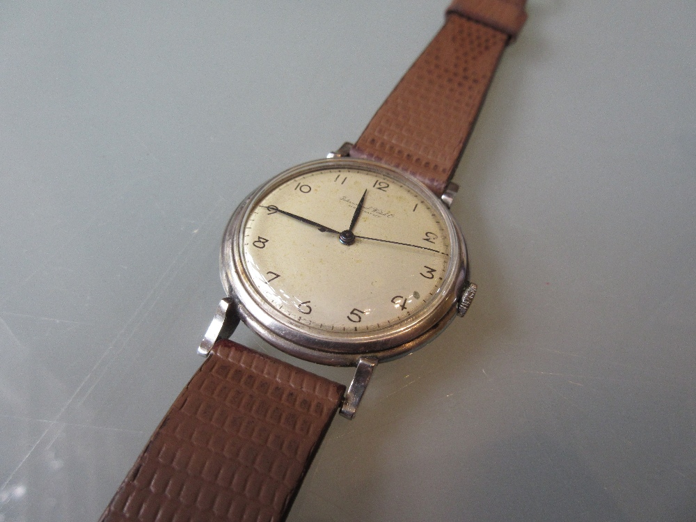 Gentleman's International Watch Co. Schaffhausen stainless steel wristwatch, the circular dial