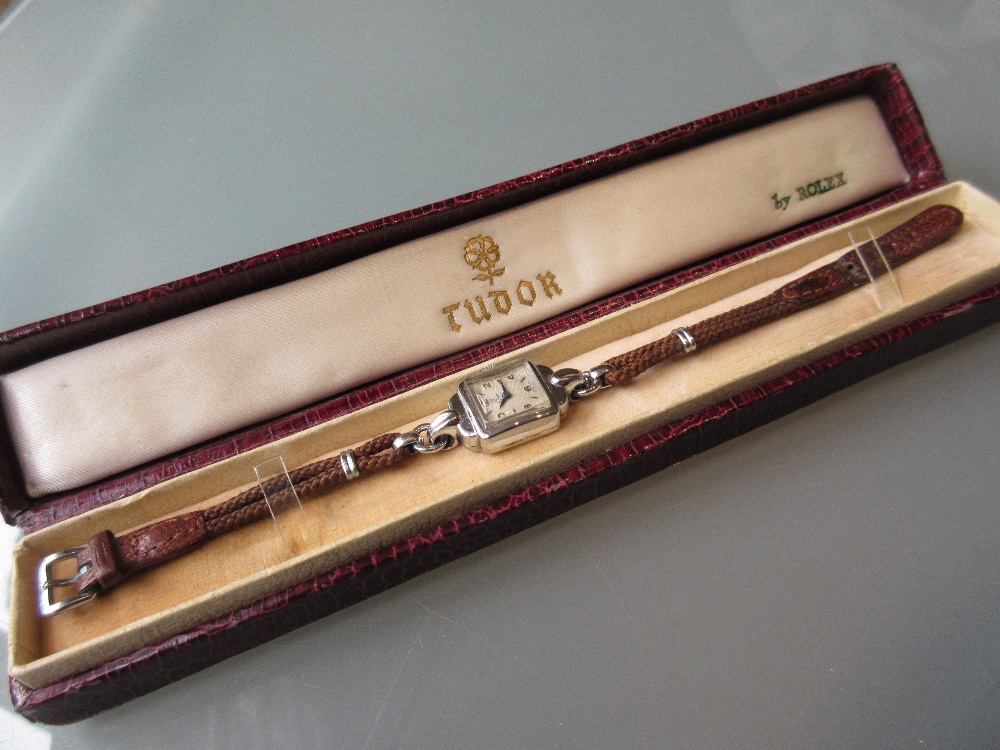 Ladies Rolex Tudor steel cased wristwatch, in original presentation box (movement at fault)