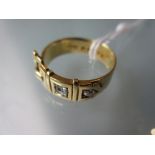 18ct Yellow gold and diamond set buckle design ring 5g. Diamonds are not chipped. All over light