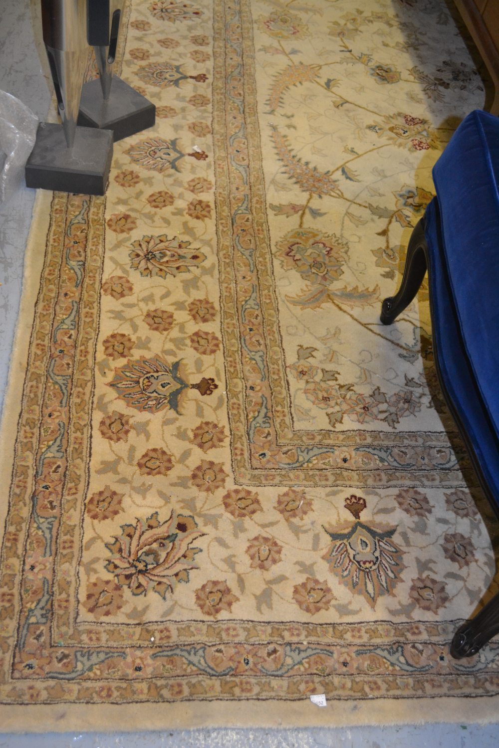 Indo Persian style carpet of all-over floral design with multiple borders on a beige ground, 9ft - Image 3 of 3