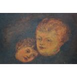 Late 19th/early 20th century oil on canvas, head study of a young boy and girl, unsigned,
