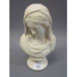 19th Century Parian bust of Mary, probably by Robertson and Leadbetter, 9.5ins high