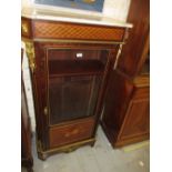 19th Century French mahogany marquetry and parquetry inlaid ormolu mounted display cabinet the