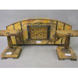 Large Art Deco Carrera marble and serpentine mounted three piece clock garniture with further gilt