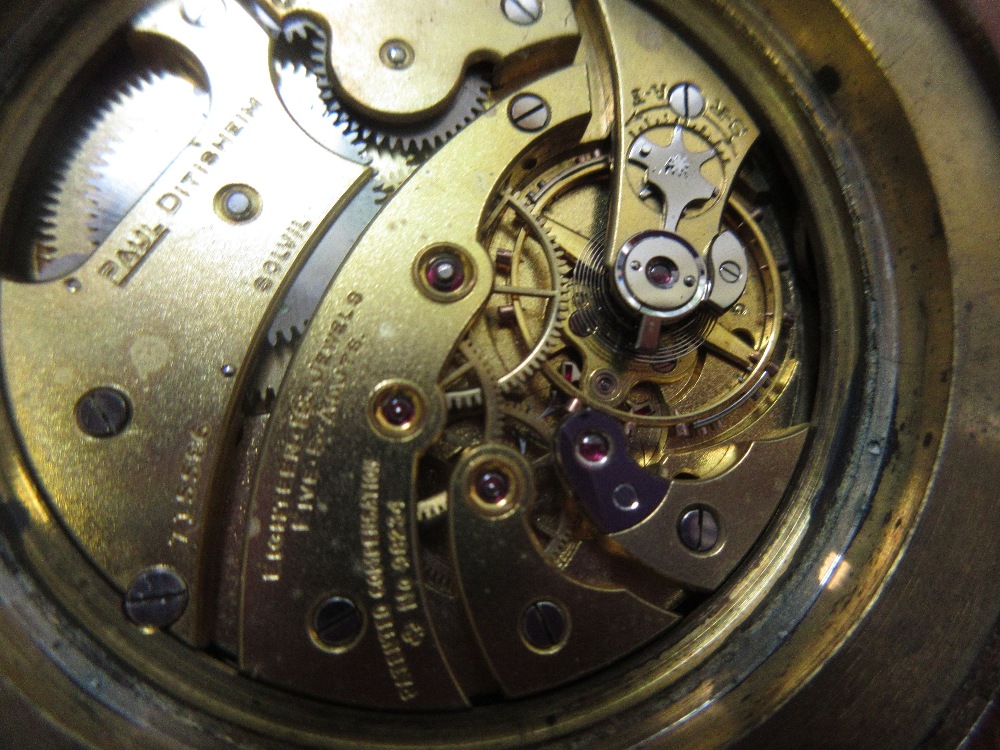Paul Dittisheim, a small mahogany cased lever deck marine chronometer, the silvered dial with - Image 4 of 4