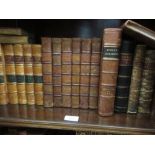 Quantity of part leather bound volumes including five volumes, ' Pepys Diary and Correspondence '