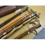 Large quantity of various walking sticks