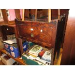 19th Century mahogany tray top commode (lacking pull-out front) and a pitch pine school desk with