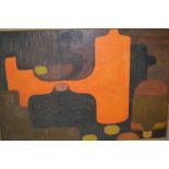 Mid 20th Century oil on board, abstract study, inscribed with monogram C. Mc. C, 17.5ins x 26.5ins