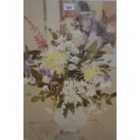 John Yardley, signed coloured print, still life of flowers in a jug, bearing a Fine Art Trade