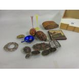 R.M.S. Lusitania, boxed medallion, silver shoe buckle and a small quantity of miscellaneous items