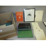 Quantity of cricket ephemera, books etc including: Surrey County Cricket Club menus, a facsimile