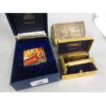 Halcyon Days enamel box together with a boxed Gillette American safety razor The handle of the razor