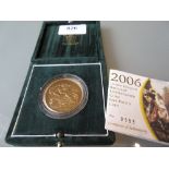 2006 Proof five pound gold coin with certificate