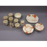 T.G. Green and Co. Ltd, a six place settting ' Over the Hill ' pattern tea service in the style of