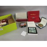 Salvatore Ferragamo leather purse in original box together with a quantity of other boxed