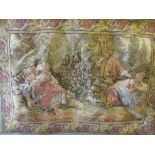 20th Century French machine woven tapestry of lovers in a landscape, 26ins x 32ins