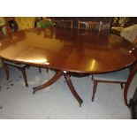 William Tillman, good quality model B Sheraton style round mahogany extending dining table, on