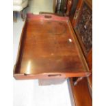 19th Century rectangular mahogany two handled butlers tray on stand