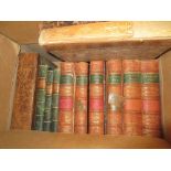 Quantity of various 19th Century English and French leather bound and part leather bound books,