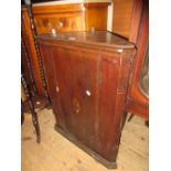 19th Century mahogany inlaid hanging corner cabinet