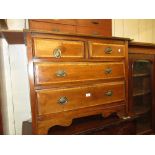 Edwardian mahogany and satinwood crossbanded chest of two short and two long drawers