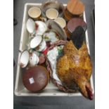 Large pottery chicken tureen, quantity of Hornsea pottery containers and a quantity of other