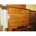Edwardian mahogany and satinwood crossbanded chest of two short and two long drawers
