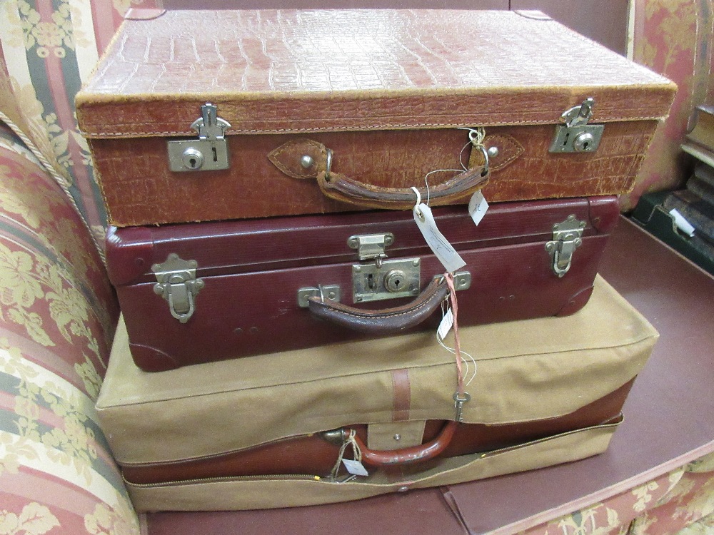 Three various early 20th Century suitcases