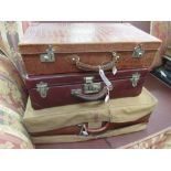 Three various early 20th Century suitcases