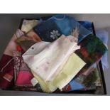 Box of approximately fifty silk and other headscarves