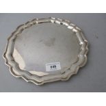 Small London silver salver with shaped moulded rim