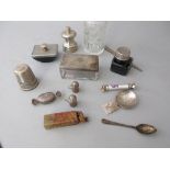 Silver mounted cut glass perfume bottle, Victorian silver mounted glass dressing table box