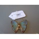 Late 19th / early 20th Century 15ct gold mounted butterfly pendant