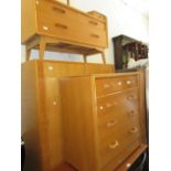 G-Plan light oak three piece bedroom suite