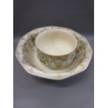Early 20th Century pottery chamber pot and basin