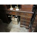 Reproduction mahogany twin pedestal desk