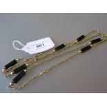 18ct Yellow gold and black onyx neck chain